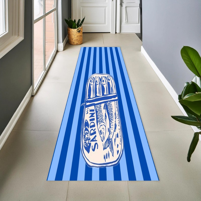Wholesale Commercial Printing - Vintage Blue Striped Sardine Graphic Long