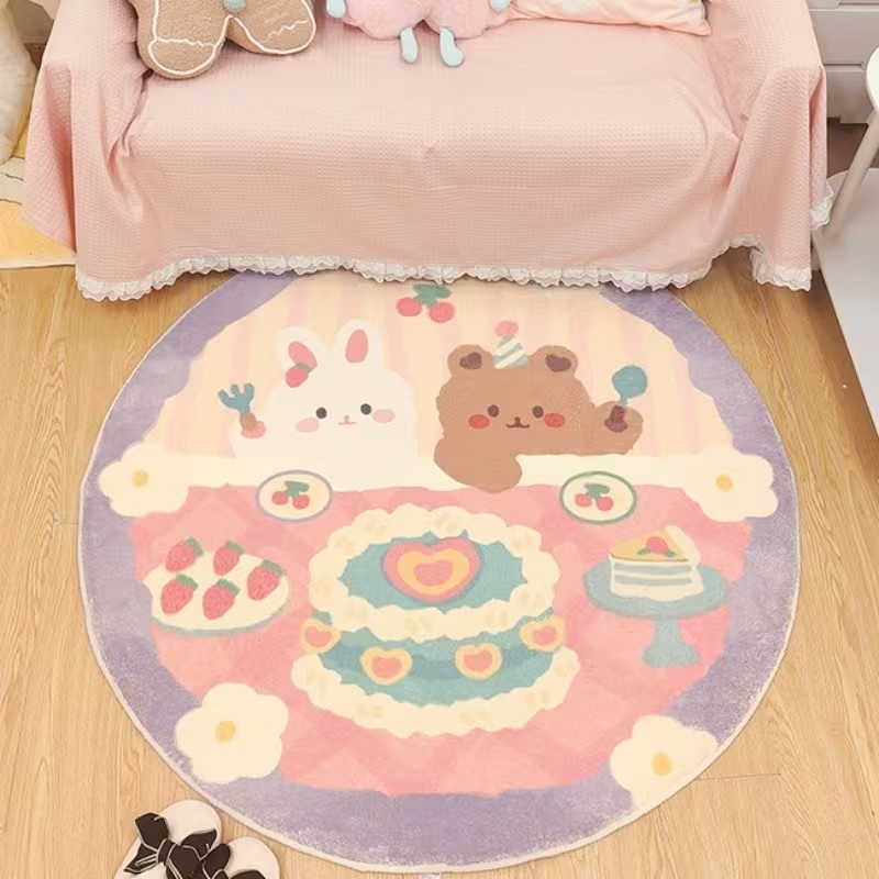 Wholesale Commercial Printing - Cute Rabbit Bear Cake Print Round
